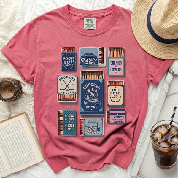 Hockey Love Matches Tee in Crunchberry