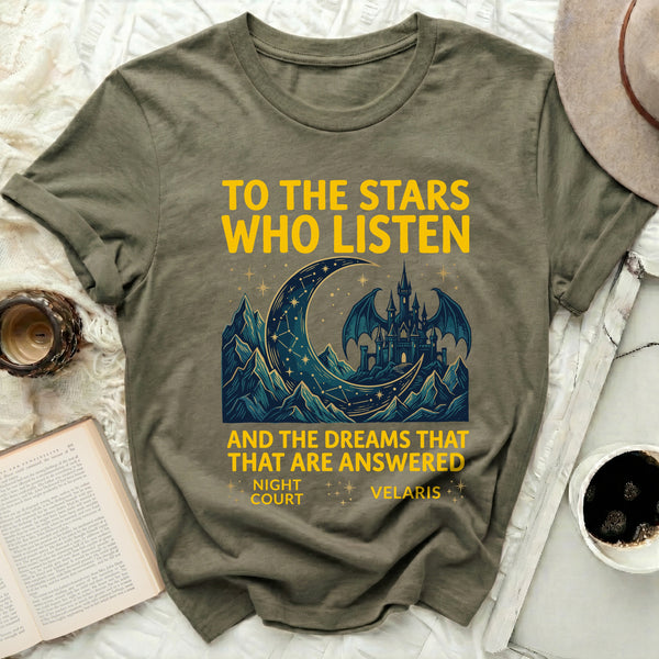 Velaris Dreamer Statement Tee in Military Green