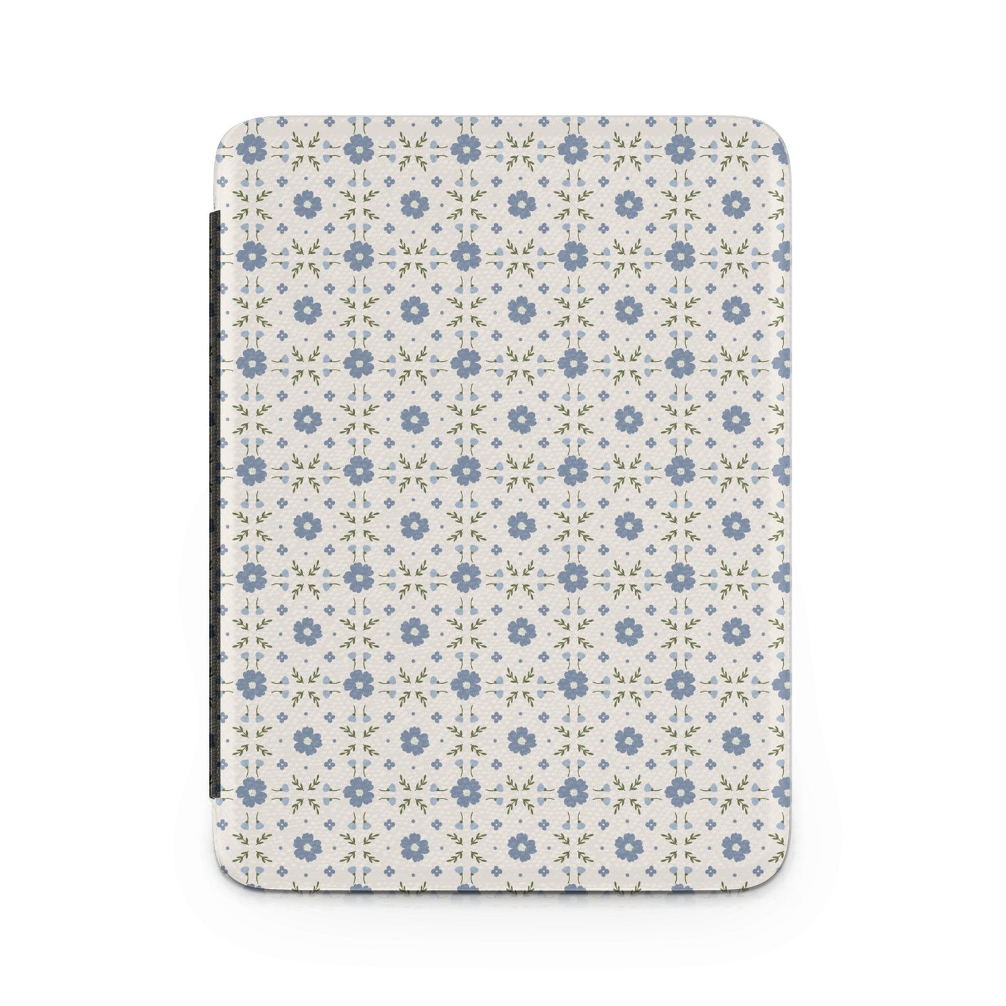 Vintage Blue Floral Tile Pattern iPad Cover