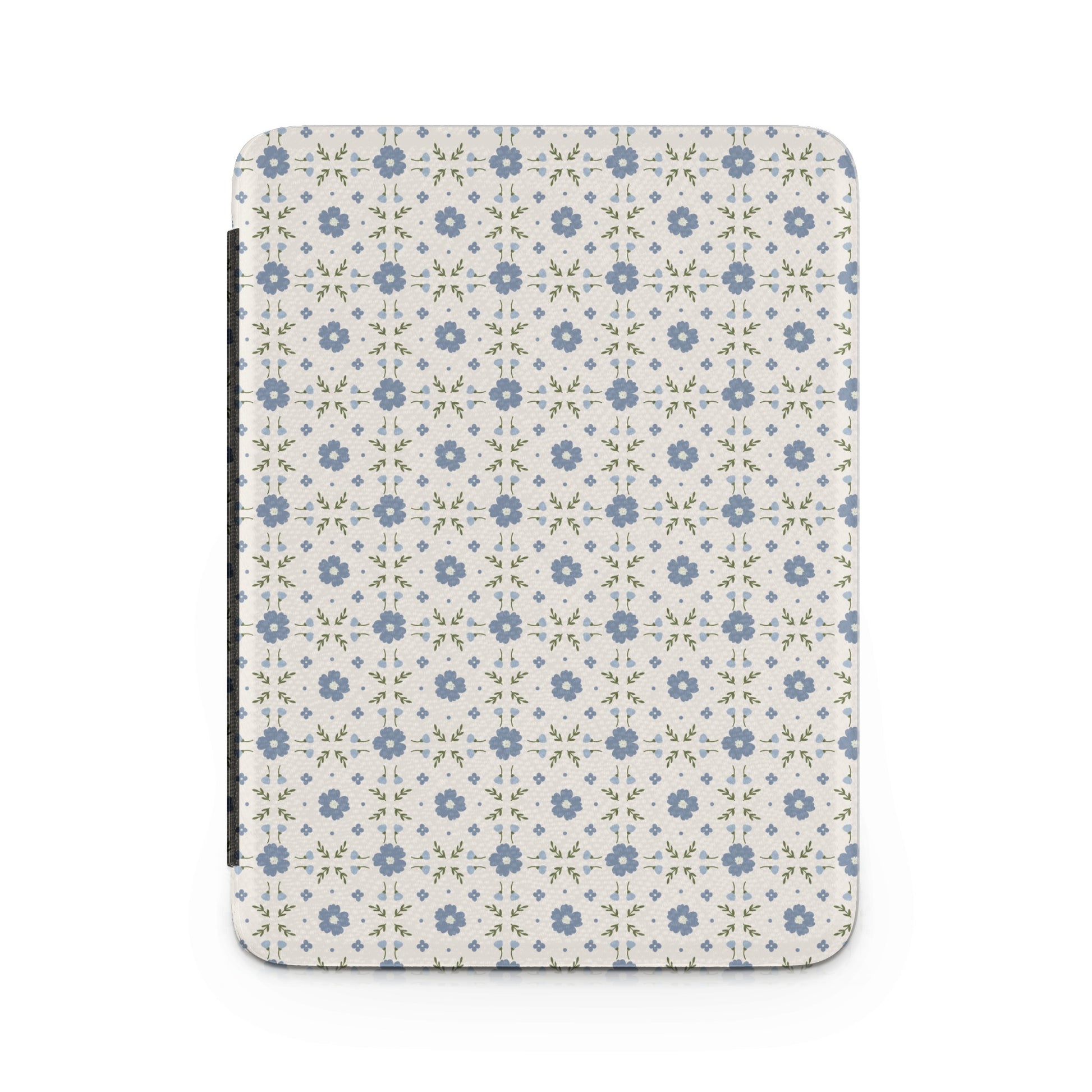 Vintage Blue Floral Tile Pattern iPad Cover