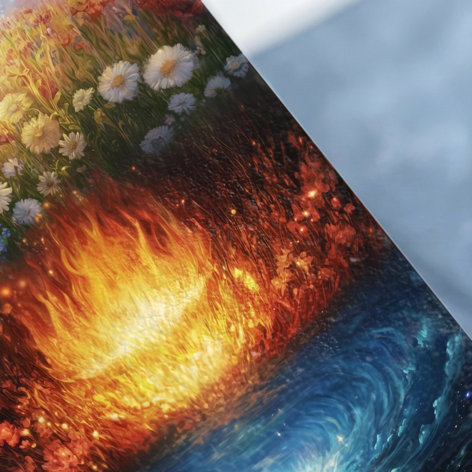 Vibrant Floral Fire Water Swirl Dynamic Artwork product type