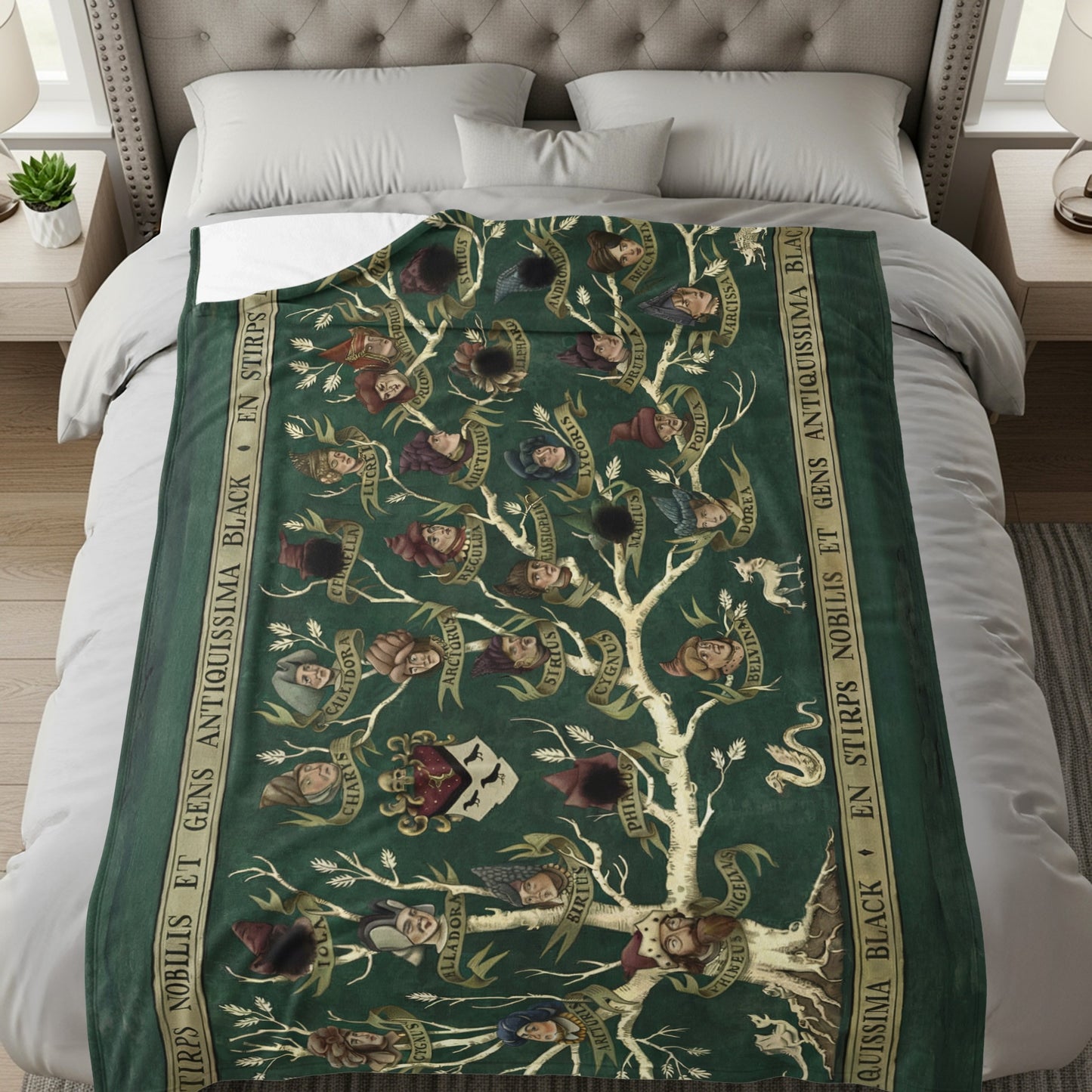 Intricate Family Tree Design Cozy Blanket
