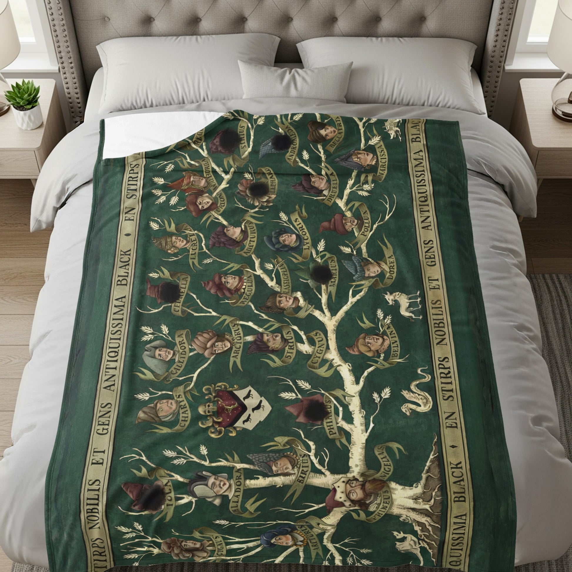 Intricate Family Tree Design Cozy Blanket