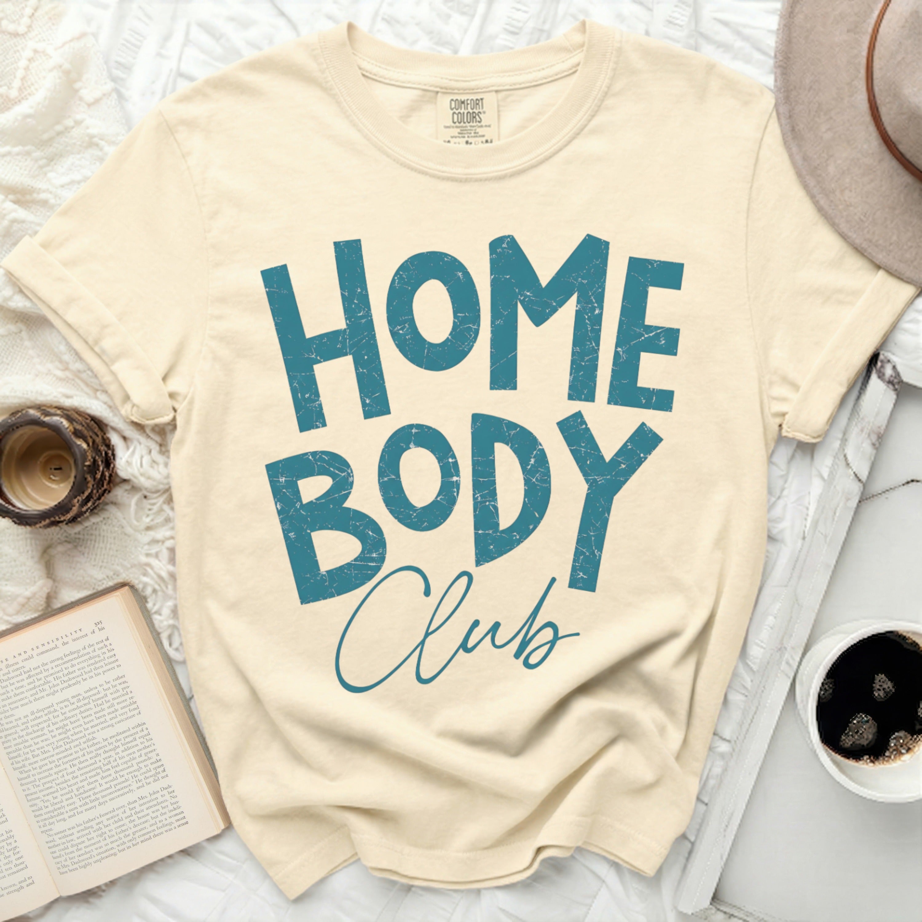 Cream t-shirt with blue 