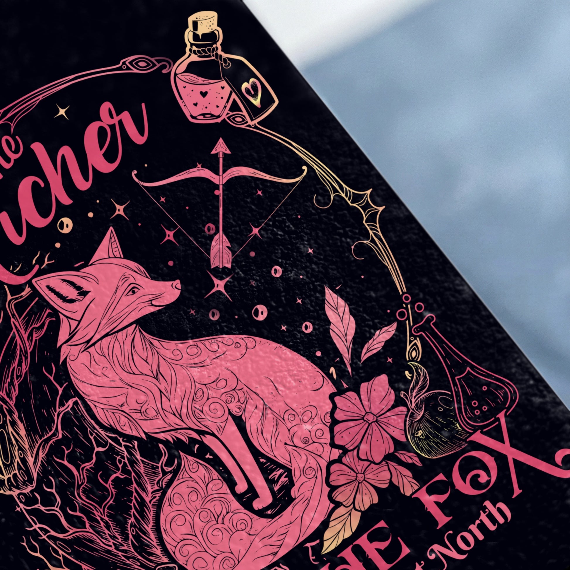 Enchanting Fox Potion Bottle Archer Bow Floral Artwork product type