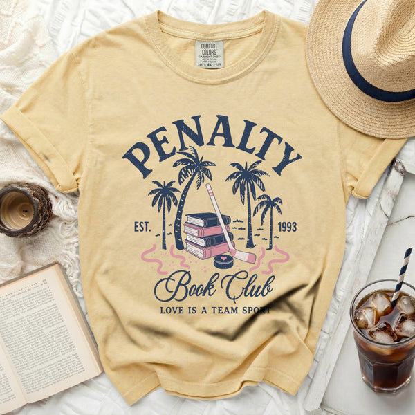 Penalty Book Club Hockey Love Tee in Butter