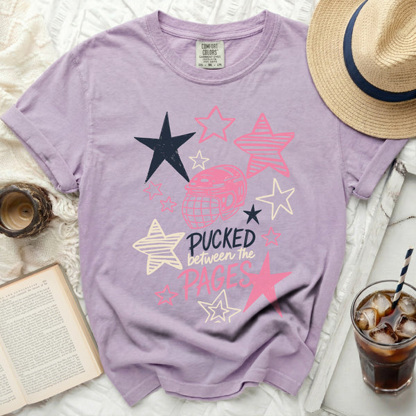Pucked Between The Pages Tee in Orchid