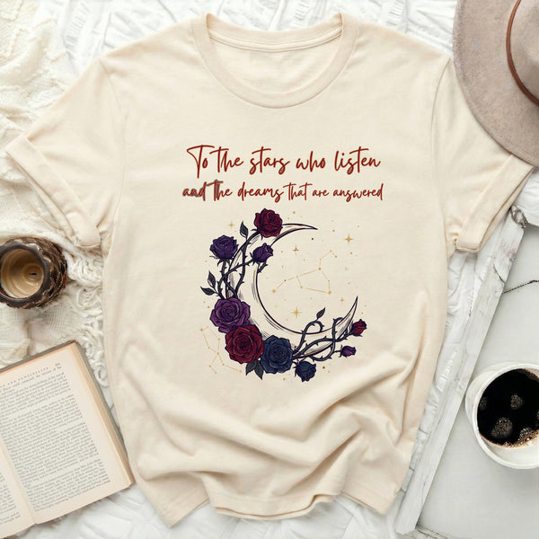 Moon & Roses Bookish Tee in Natural