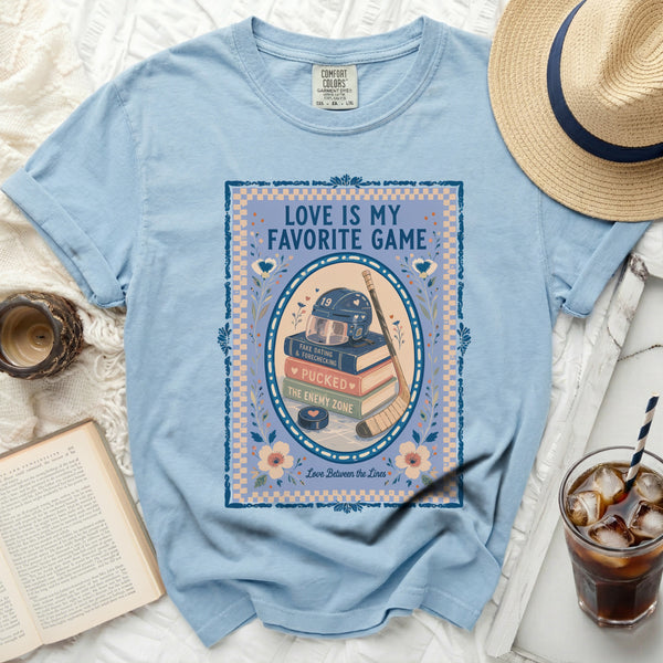 Love Is My Favorite Game Tee in Chambray