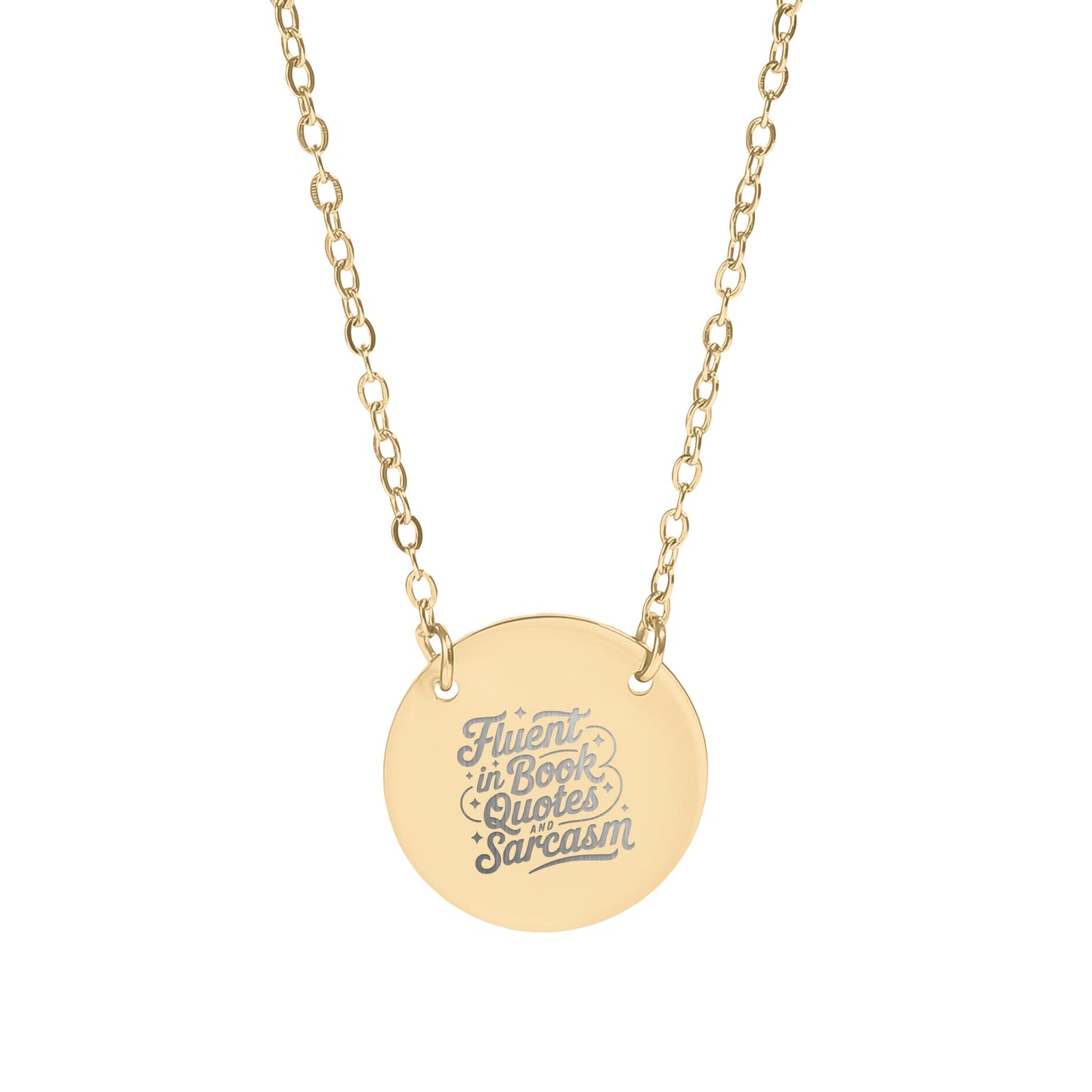 Fluent in Book Quotes and Sarcasm Necklace