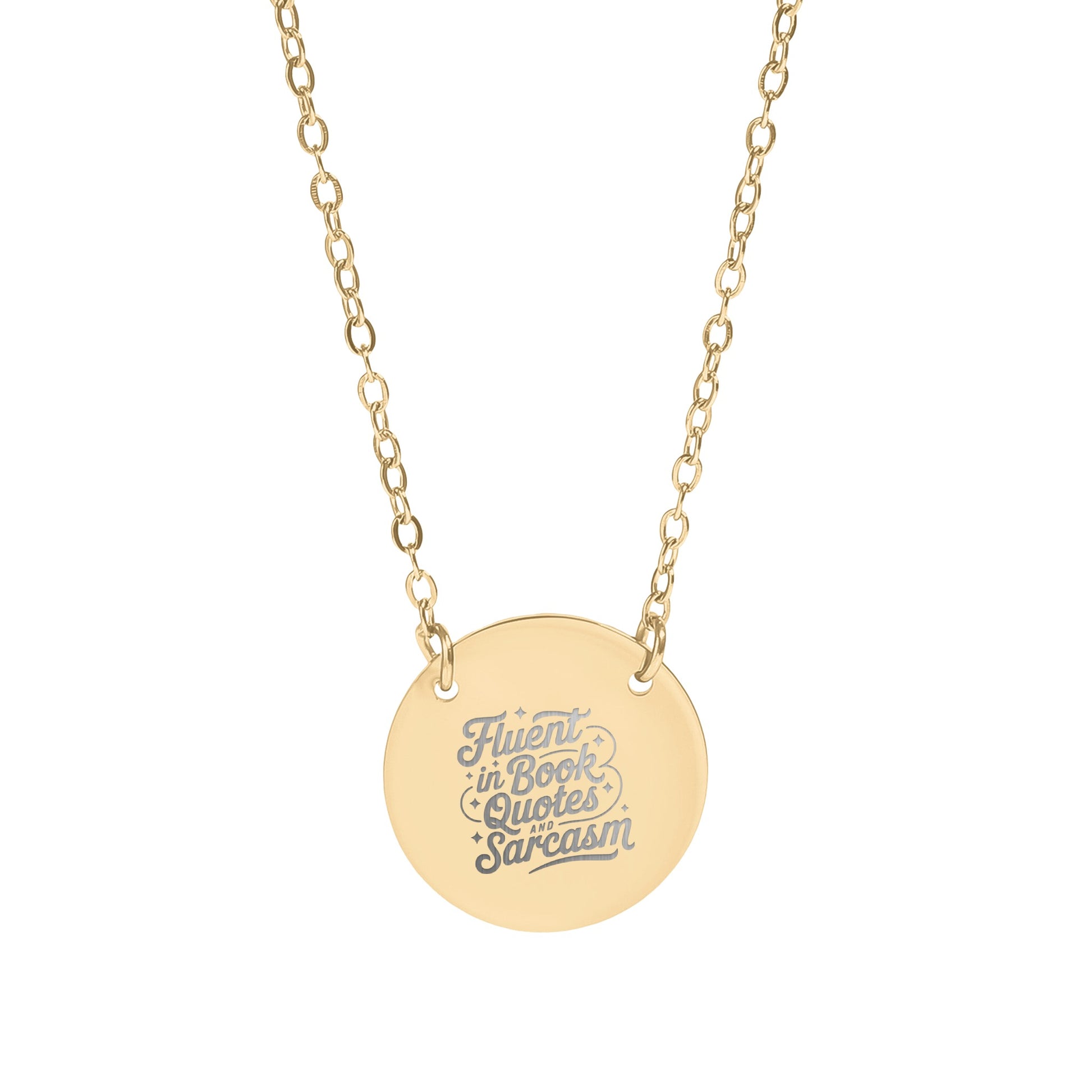 Fluent in Book Quotes and Sarcasm Necklace