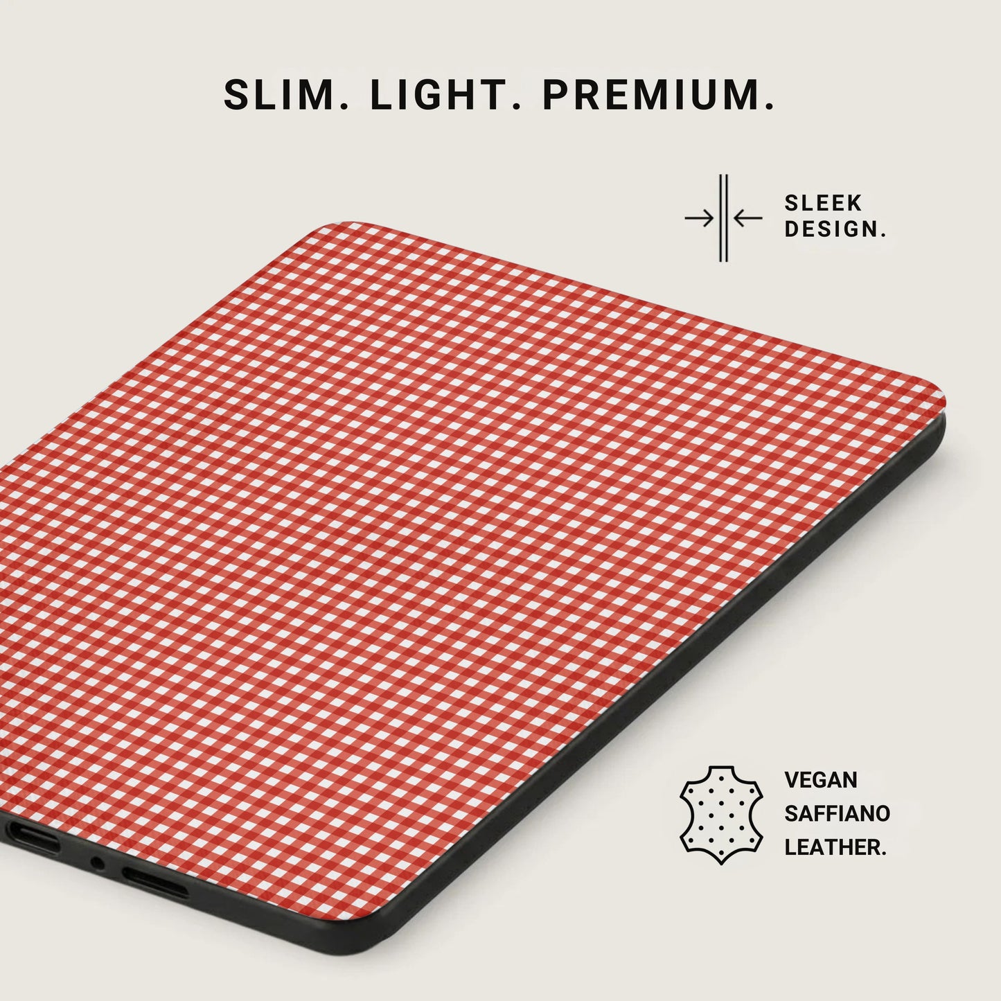 Red Checkered Pattern Slim and Light Premium Case