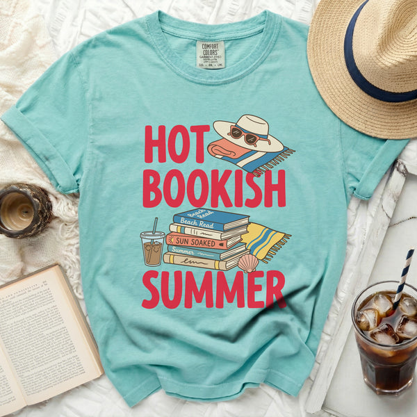Hot Bookish Summer Vibes Tee in Island Reef