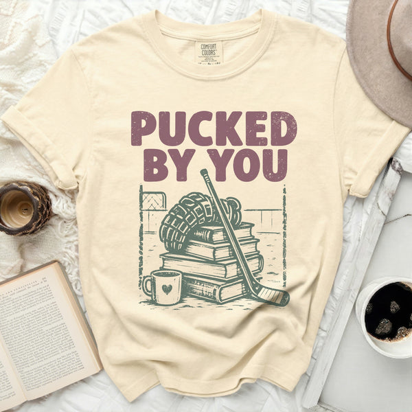 Pucked By You Hockey Scholar Tee in Ivory