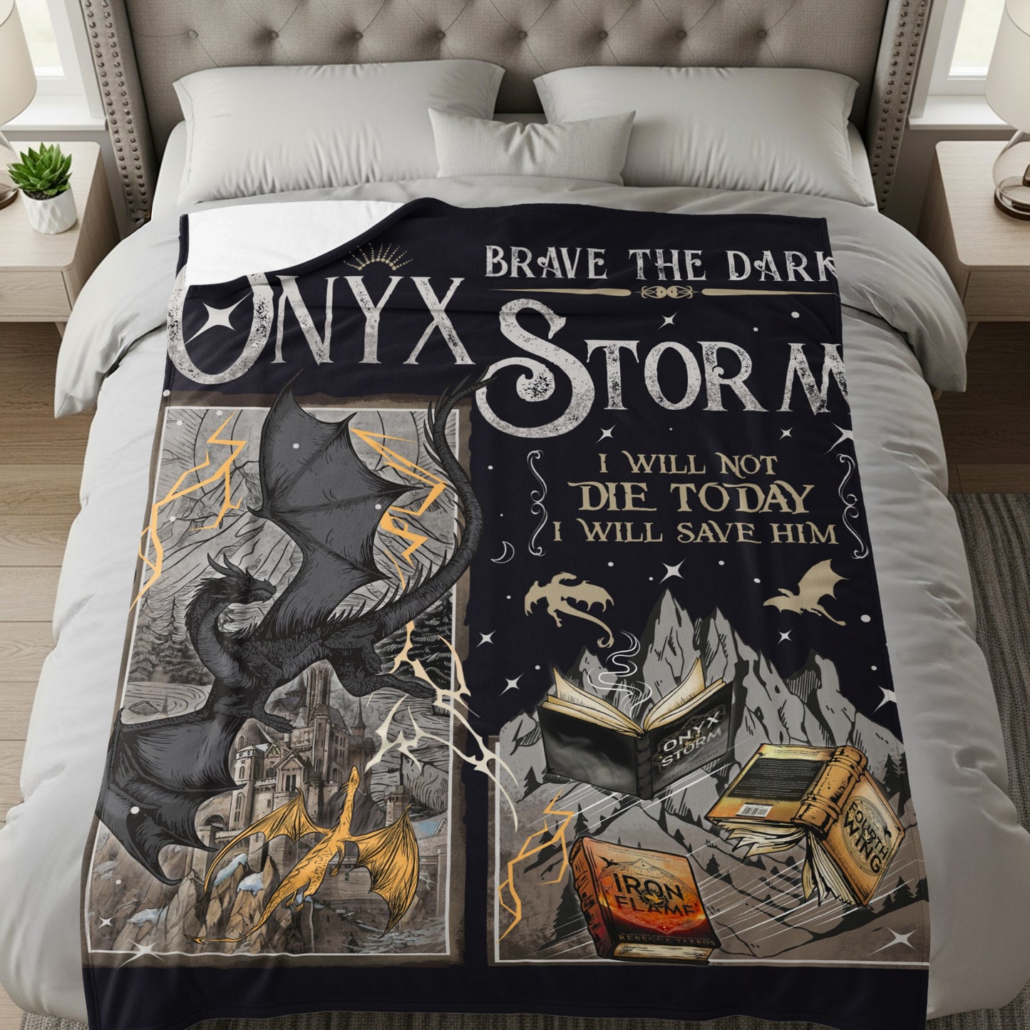 Brave the Dark Onyx Storm I Will Not Die Today Blanket
