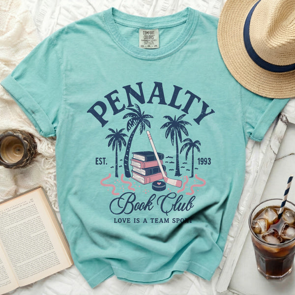 Penalty Book Club Hockey Love Tee in Island Reef