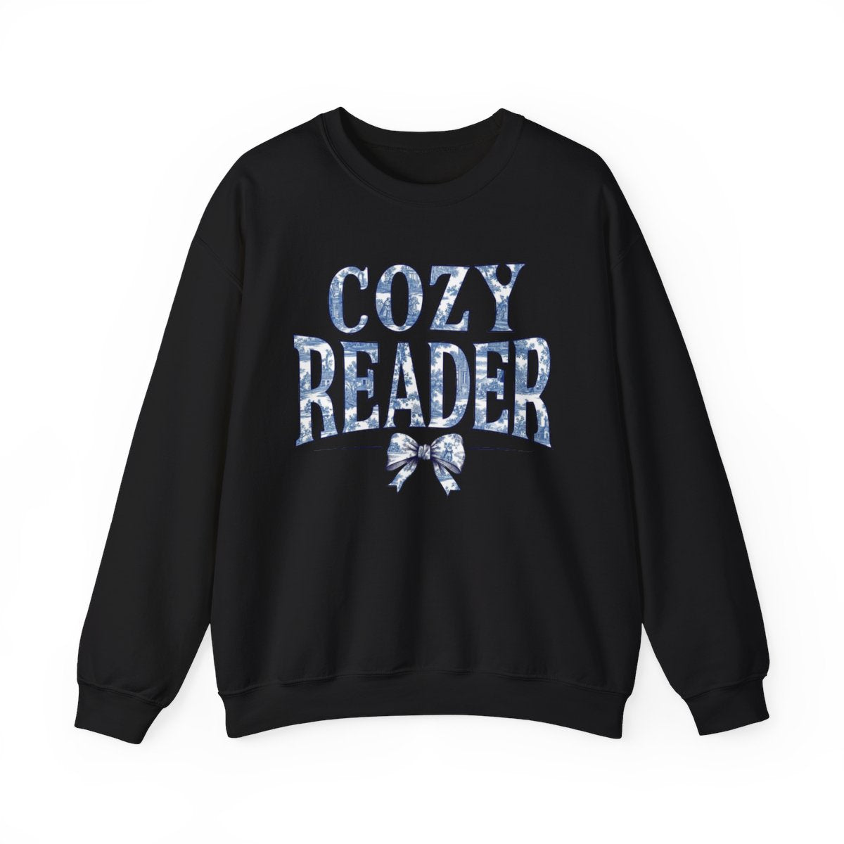 Cozy Reader Sweatshirt with Bow Graphic Design