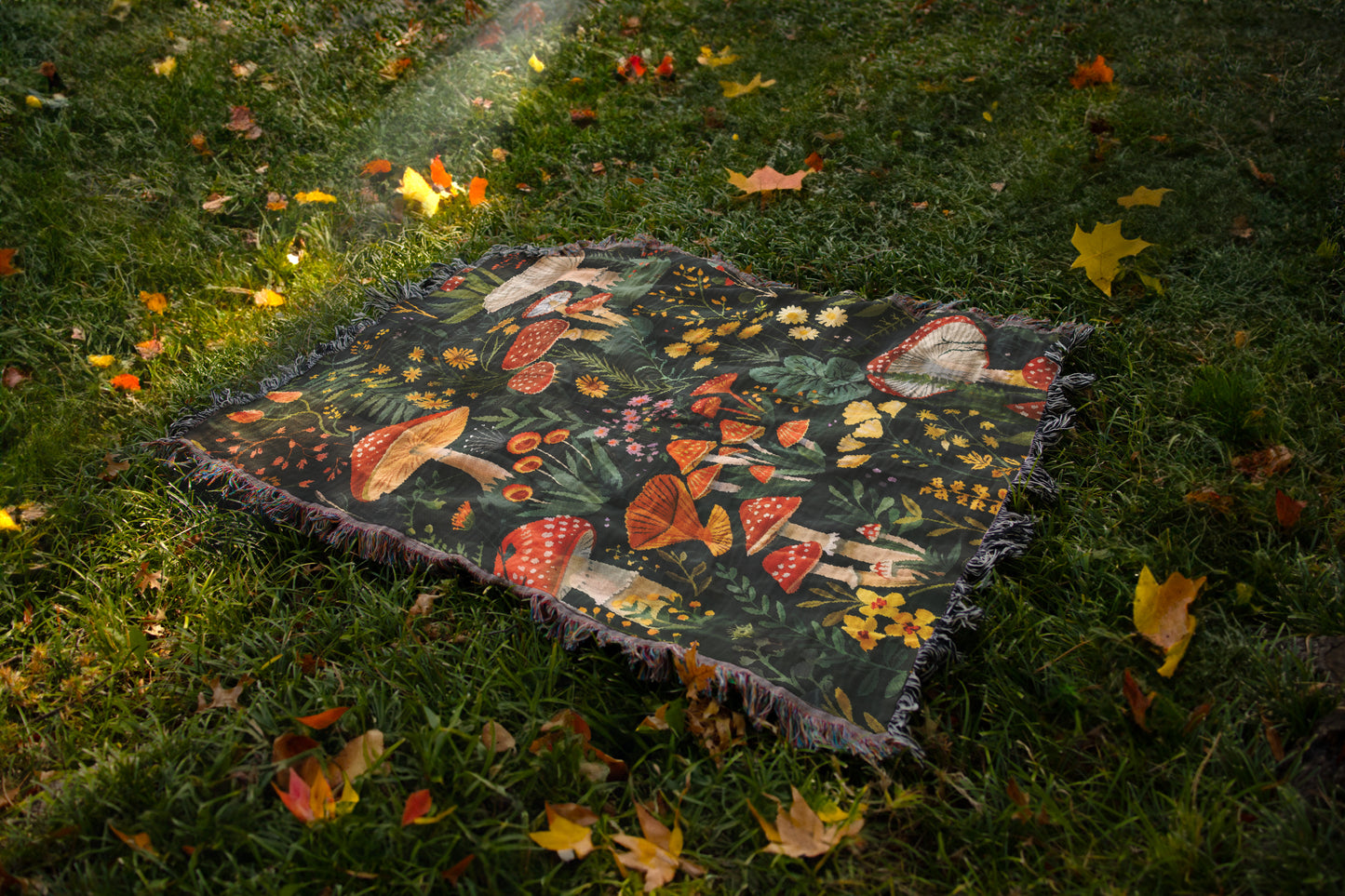 🍂 Autumnal Mushroom Blanket - Forest Magic for Cozy Days 🍂