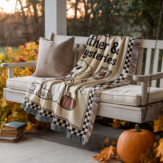 Sweater Weather & Cozy Mysteries Woven Blanket