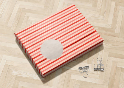 Red and Pink Striped Gift Wrap