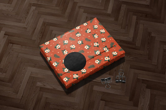 Floral Gift Wrap with Pine & Stars