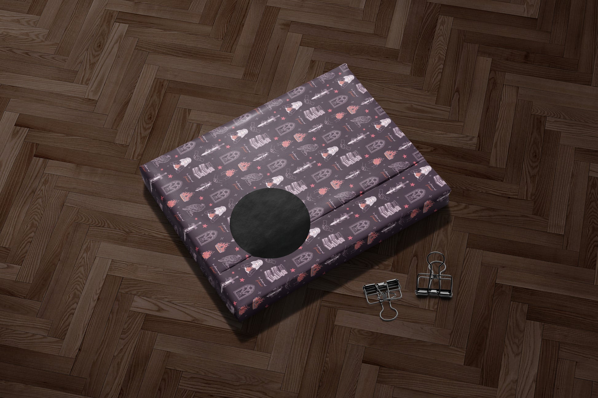 Dark Fireheart Wrapping Paper - MagicMerchEmporium