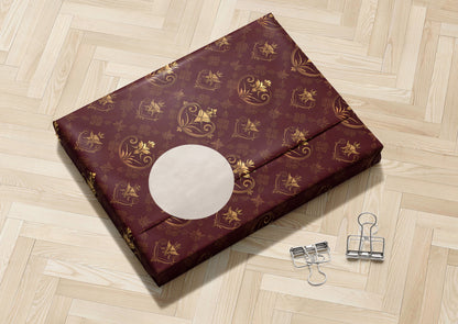 Burgundy Regal Baroque Wrapping Paper