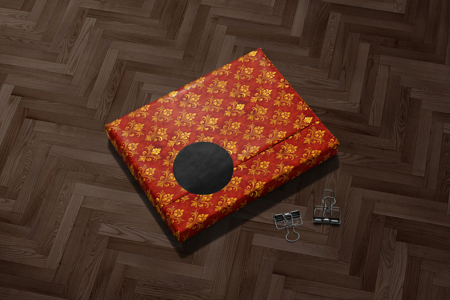 Red Regal Baroque Wrapping Paper