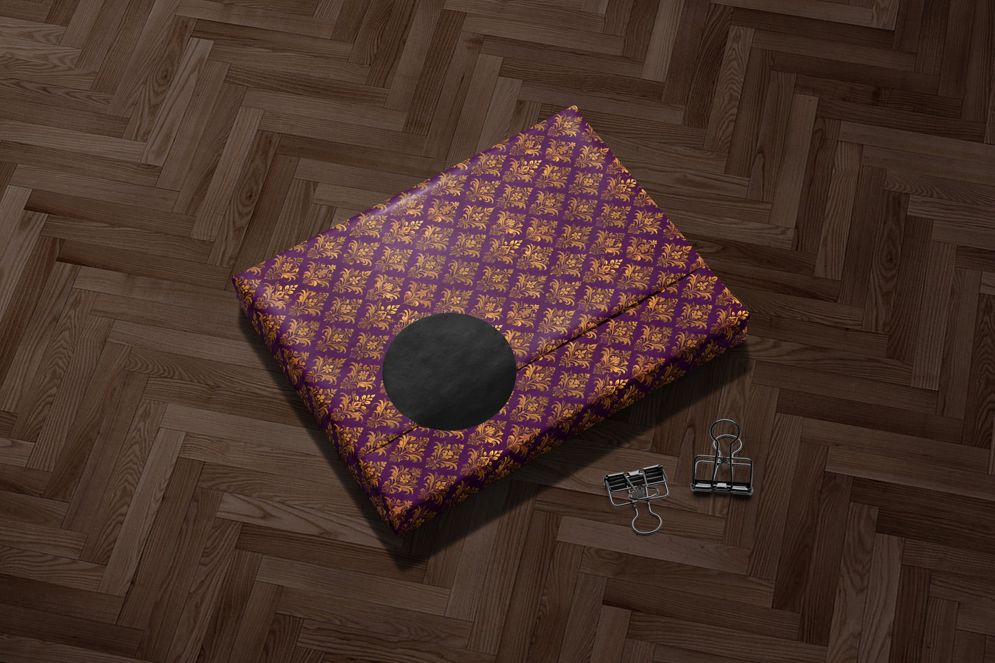 Luxury Purple Baroque Damask Wrapping Paper