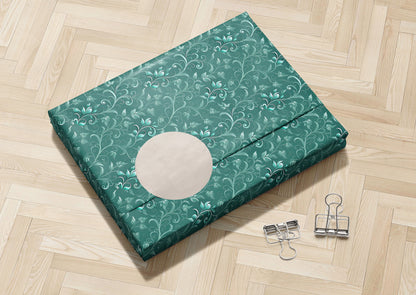 Teal Floral Baroque Wrapping Paper