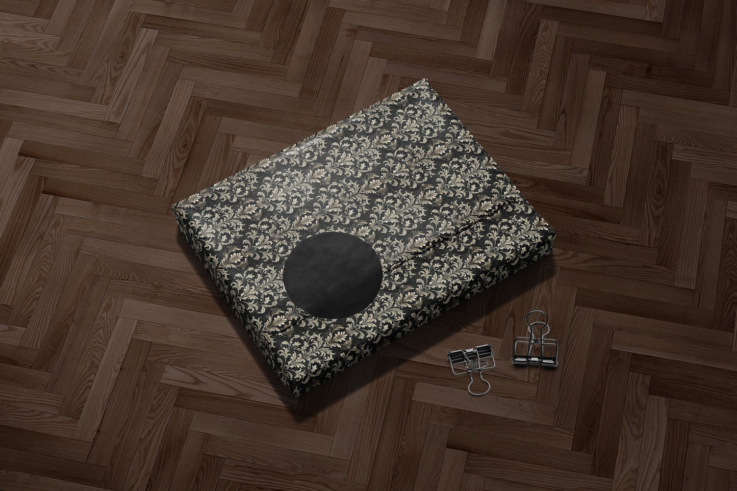 Elegant Black Damask Wrapping Paper