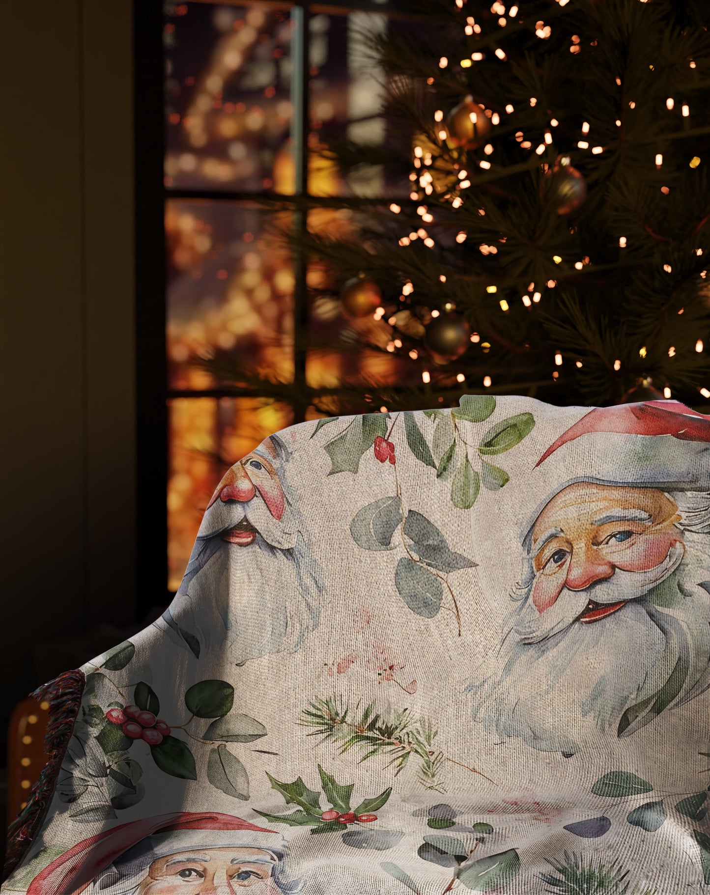 Vintage Santa Christmas Throw Blanket 🎅❄️