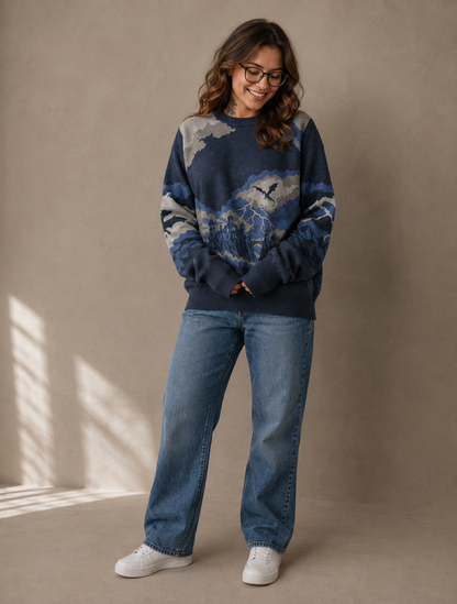 Blue Storm Knitted Sweater