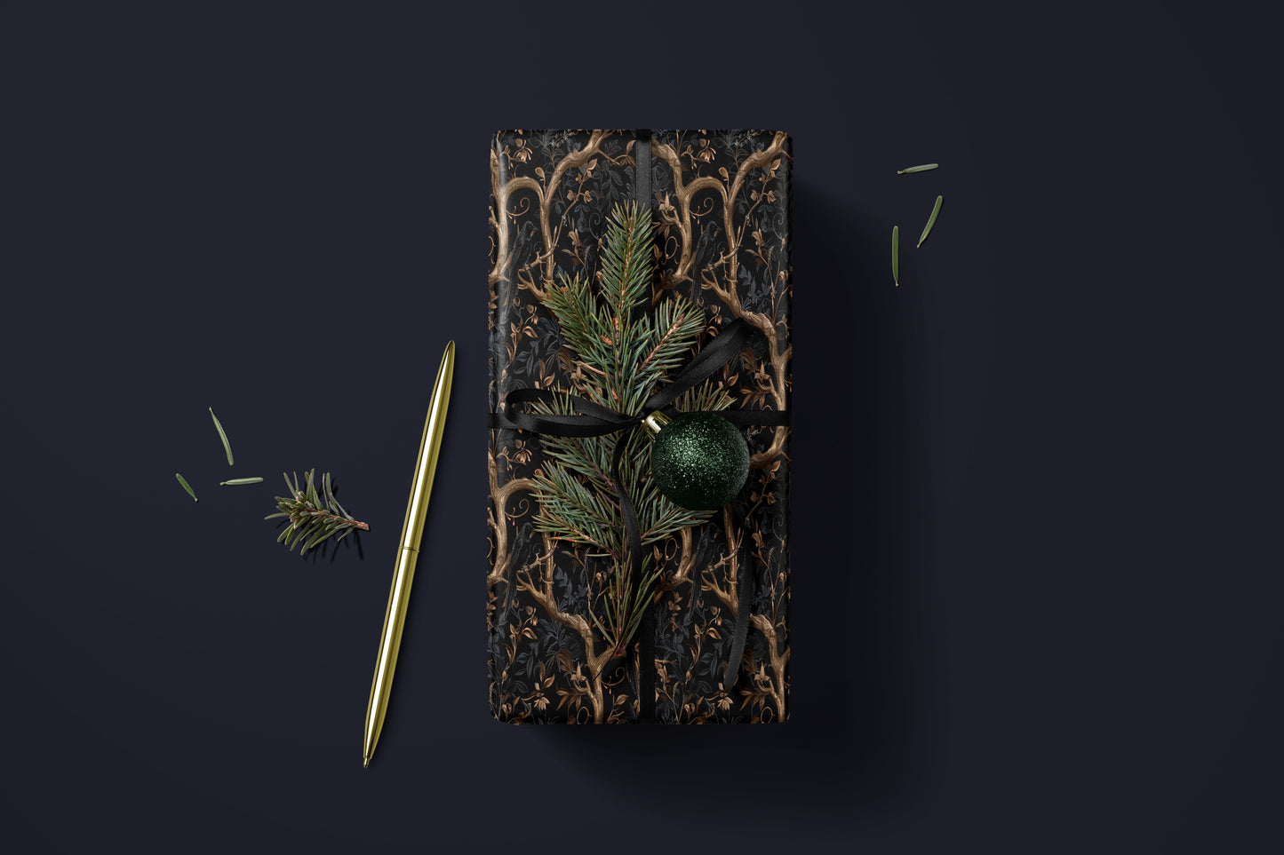 Dark Botanical Forest Wrapping Paper