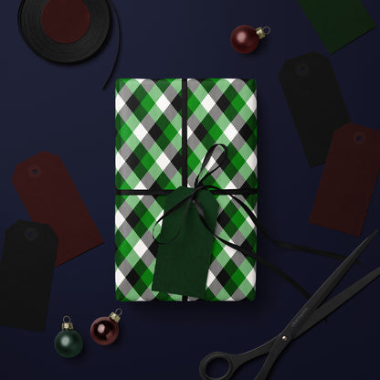 Green Buffalo Plaid Christmas Wrapping Paper