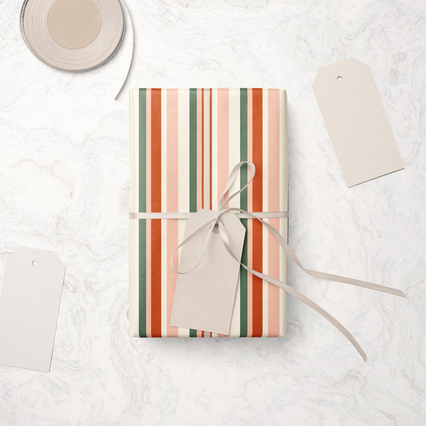 Retro-Inspired Striped Wrapping Paper