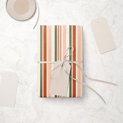 Retro-Inspired Striped Wrapping Paper
