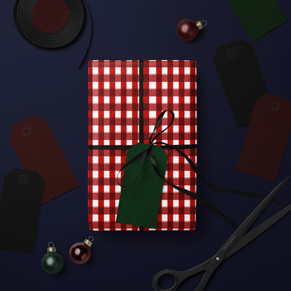 Classic Red Plaid Gift Wrap Roll