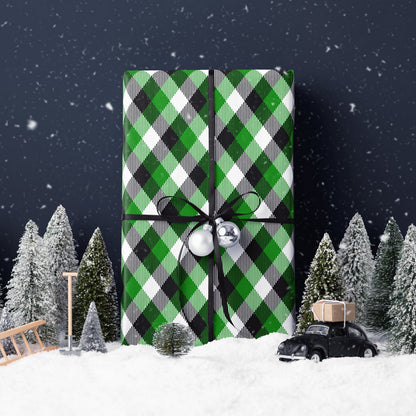 Green Buffalo Plaid Christmas Wrapping Paper
