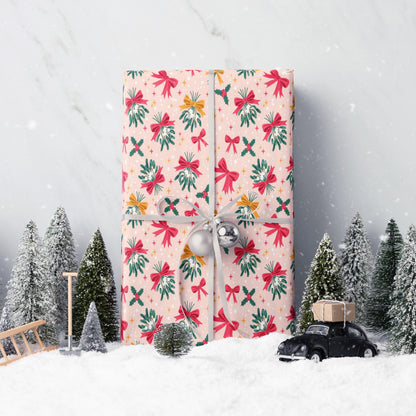 Mistletoe and Bows Wrapping Paper