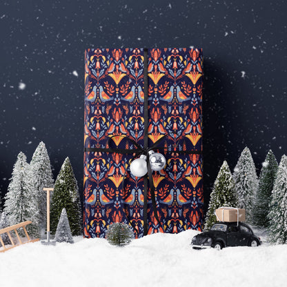 Nordic Folk Art Wrapping Paper