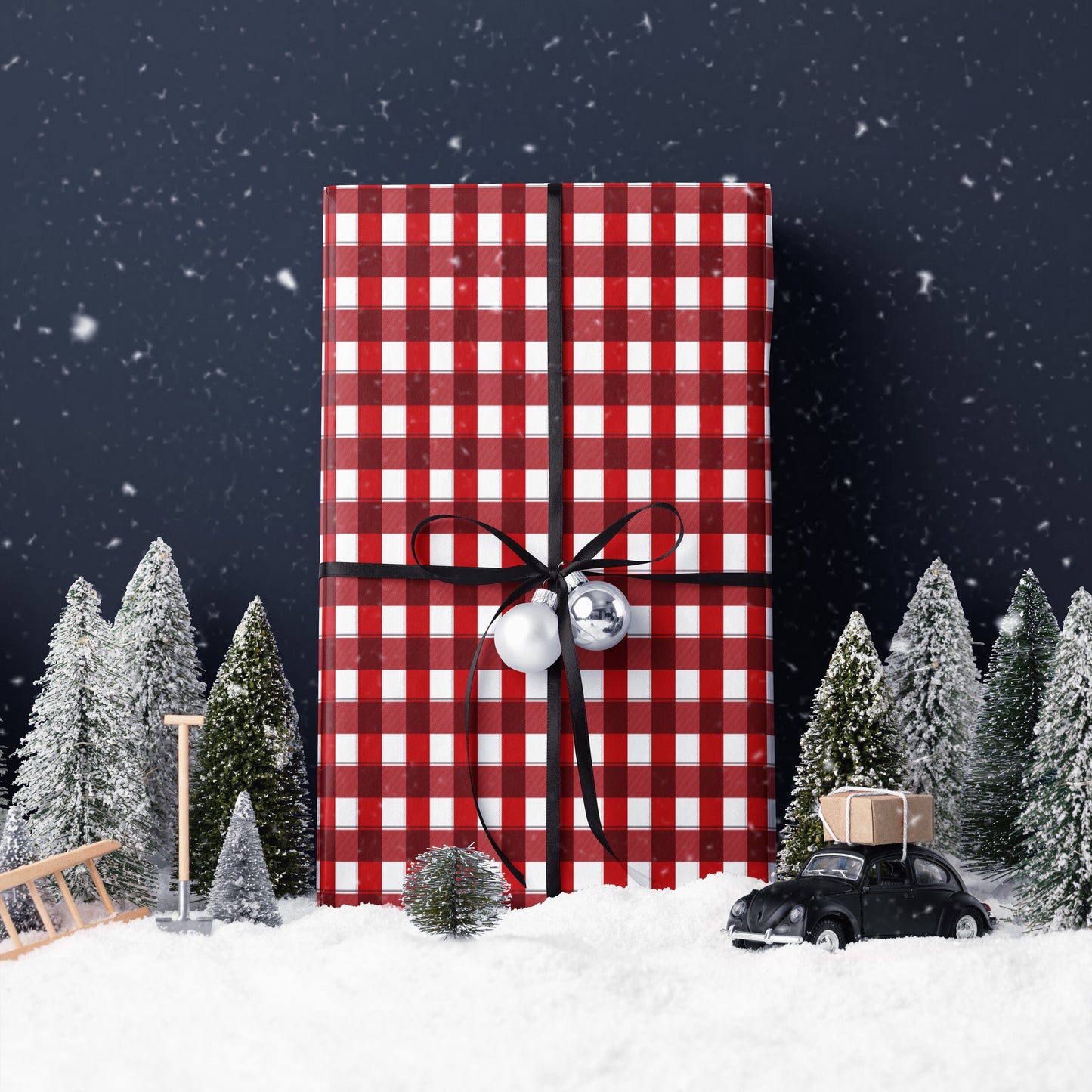 Classic Red Plaid Gift Wrap Roll