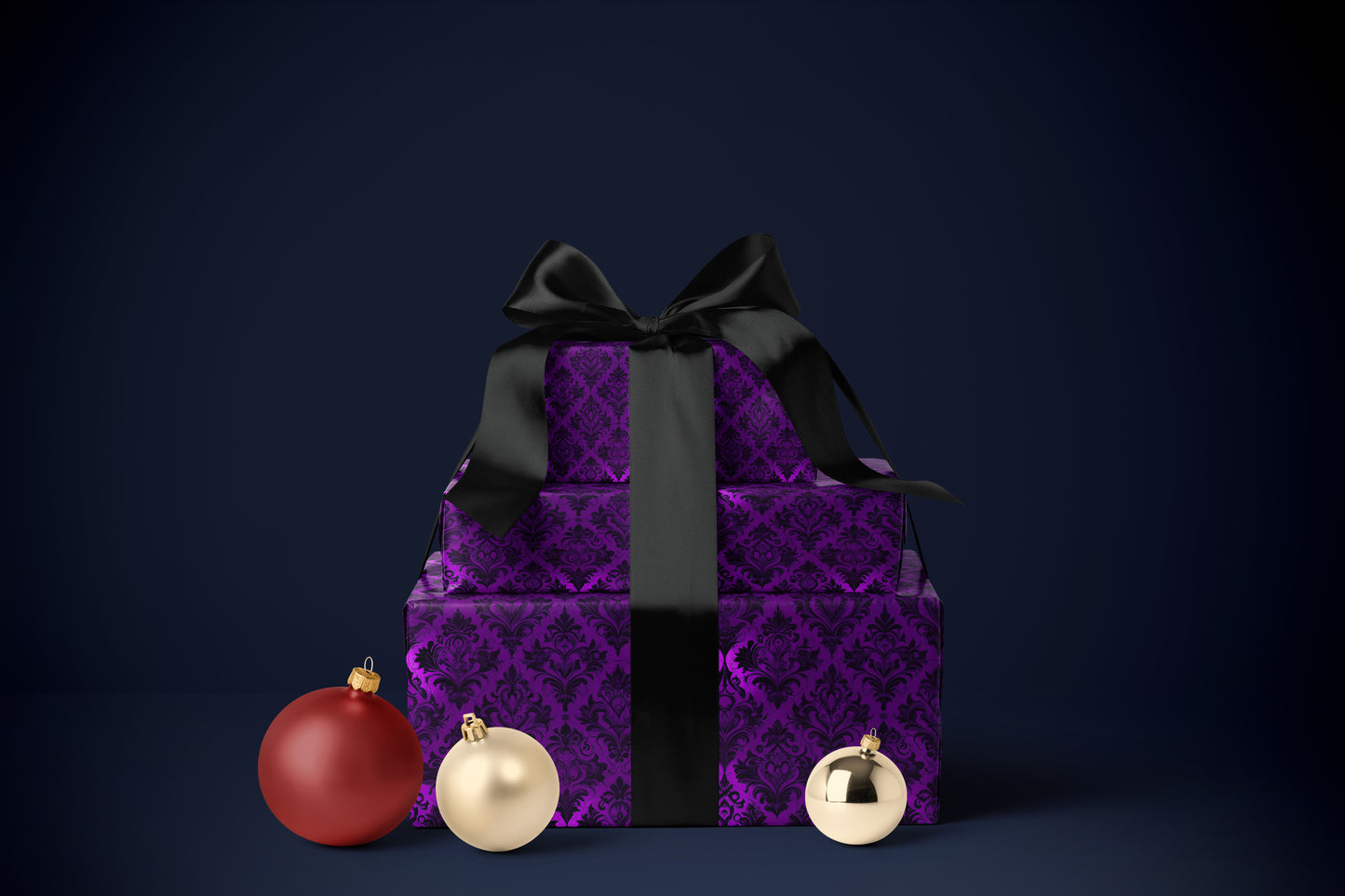 Purple Damask Wrapping Paper