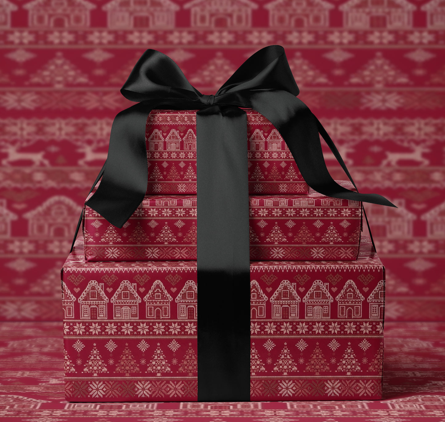 Red Christmas Sweater Wrapping Paper