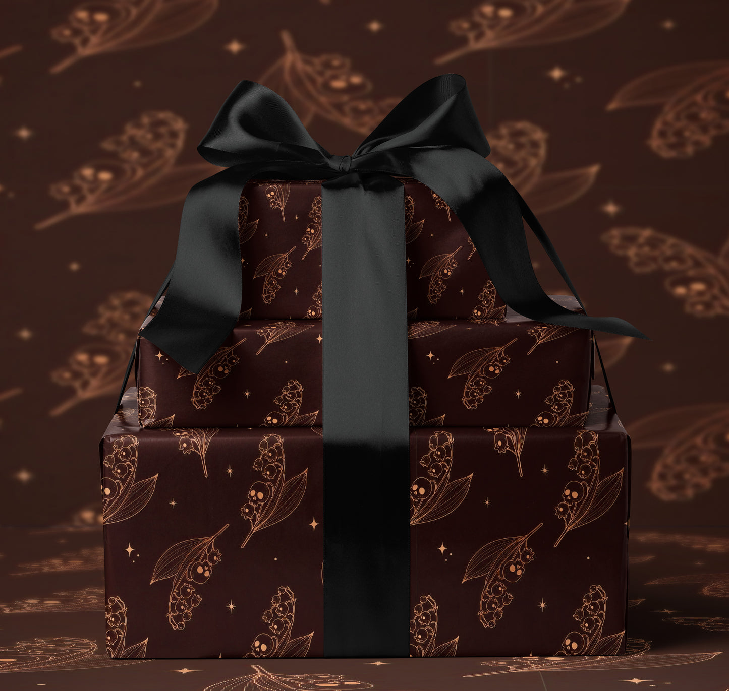 Noir Floral Wrapping Paper