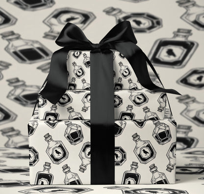 Raven Bottle Pattern Wrapping Paper