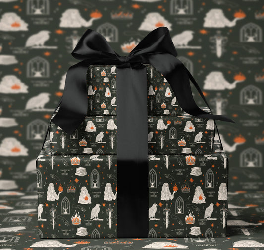 BookTok Fireheart Wrapping Paper - MagicMerchEmporium