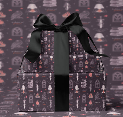Dark Fireheart Wrapping Paper - MagicMerchEmporium
