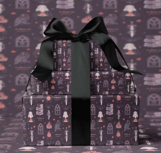 Dark Fireheart Wrapping Paper - MagicMerchEmporium