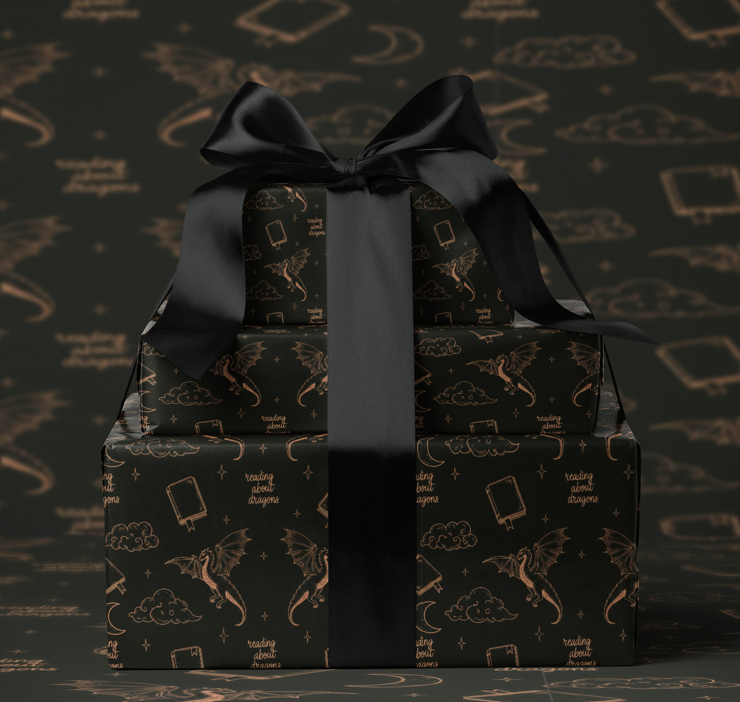 Reading About Dragons Wrapping Paper - MagicMerchEmporium